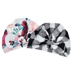 花朵婴儿帽生产厂家-棉质印花新生儿头巾