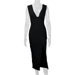 女士连衣裙供应商-深V领露背美丽连衣裙