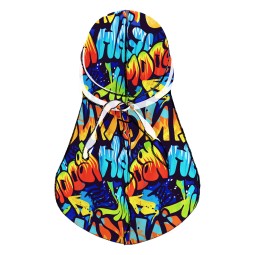 男士头巾生产厂家-复古涂鸦印花海盗帽