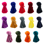 天鹅绒头巾帽供应商-弹力嘻哈长尾头巾