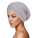 民族帽生产厂家-纯色双层交叉头巾帽