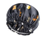 浴帽生产厂家-可爱蝴蝶印花缎面头巾