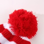 冬季婴儿帽工厂-绒球条纹针织新生儿帽