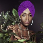 女士塔克帽供应商-波西米亚板花头巾帽