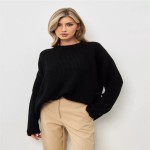 长袖毛衣供应商-纯色慵懒风格冬季服装