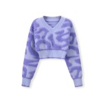 冬季背心上衣工厂-撞色V领扣高腰