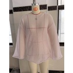 镂空针织上衣生产厂家-网眼圆领薄毛衣