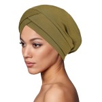 民族帽生产厂家-纯色双层交叉头巾帽