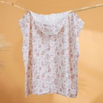 婴儿毛巾生产厂家-纯棉棉纱印花连帽毛巾