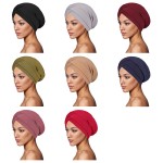 民族帽生产厂家-纯色双层交叉头巾帽