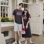 家庭服装套装供应商-春秋渐变色字母运动衫套装