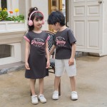 家庭服装套装供应商-春秋渐变色字母运动衫套装