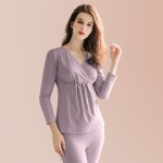 孕妇睡衣供应商-护理内衣套装长袖上衣和裤子