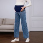 孕妇裤厂家-直筒牛仔裤托腹裤休闲装