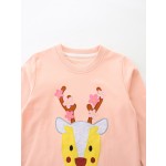 女孩连帽衫工厂-时尚印花图案针织棉圆领衬衫