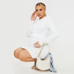 可定制孕妇连衣裙厂家-针织紧身侧结裹裙