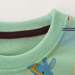 圣诞毛衣供应商-长袖圣诞卡通印花100%棉套头衫