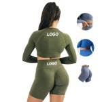 女士瑜伽打底裤供应商-图案罗纹半拉链氨纶弹力腰裤