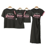 家庭服装套装供应商-春秋渐变色字母运动衫套装