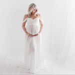 孕妇摄影裙供应商-飘尾蕾丝长裙摄影裙