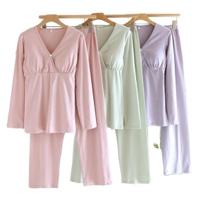 Custom Maternity Pajamas Supplier - Soft Short Sleeve Two Piece Set Sleep Home Wear