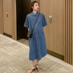 加大码孕妇连衣裙供应商-牛仔裙宽松超大款式
