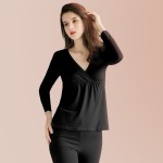 孕妇睡衣供应商-护理内衣套装长袖上衣和裤子