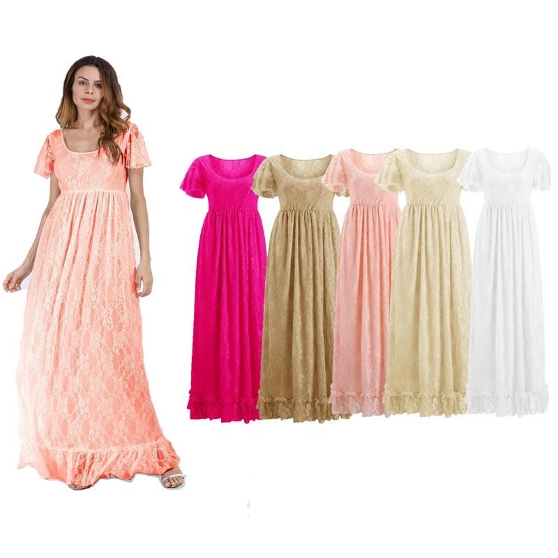 加大码孕妇连衣裙厂家-蕾丝晚礼服长裙用于派对伴娘