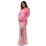 孕妇长裙供应商-摄影露肩派对婚礼礼服