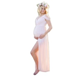 孕期连衣裙供应商-批发柔软棉质孕妇摄影裙