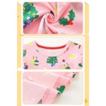 女孩休闲裙厂家-圆领长袖条纹动物图案裙