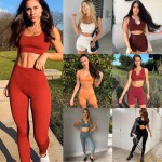 无缝打底裤厂家-腰部抽褶提臀低腰裁剪瑜伽裤