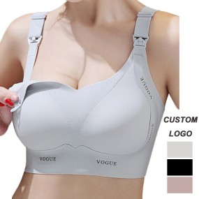 Wire Free Nursing Bra Supplier - Nylon Thin Removable Cup Adjustable Straps Bra