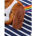 儿童运动裤工厂-休闲运动火箭图案弹力腰慢跑裤