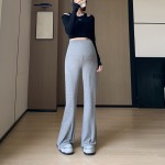 春夏孕妇裤厂家-褶皱高腰托腹阔腿裤