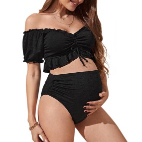 Lady Maternity Swimwear Manufacturer - Off-Shoulder One Piece Beachwear for Big Sizes