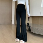 春夏孕妇裤厂家-褶皱高腰托腹阔腿裤