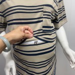 哺乳上衣供应商-棉质口袋短袖哺乳服装
