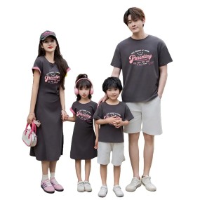 Family Clothes Set Supplier - Spring Autumn Gradient Color Alphabet Sweatshirt Set