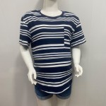 哺乳上衣供应商-棉质口袋短袖哺乳服装