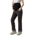 夏季孕妇短裤供应商-高腰复古破洞牛仔裤弹力腰