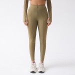 健身服工厂-2件套罗纹无缝短上衣高腰打底裤套装