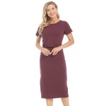 夏季孕妇连衣裙工厂-短袖弹力棉哺乳裙