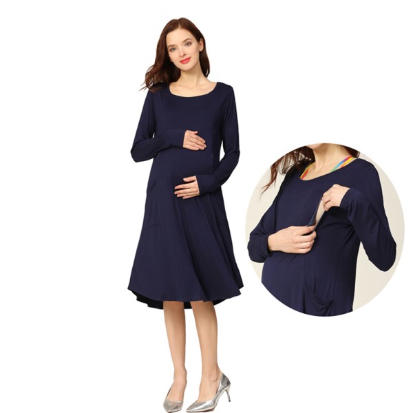 孕妇连衣裙厂家-宽松设计大码哺乳服装