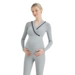 孕妇睡衣厂家-交叉哺乳开襟上衣可调裤子