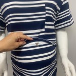 哺乳上衣供应商-棉质口袋短袖哺乳服装