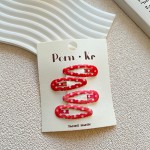 女孩发夹厂家-甜美波浪形状BB合金金属格子发夹