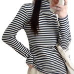 孕妇运动衫厂家-高领哺乳睡眠护理条纹上衣