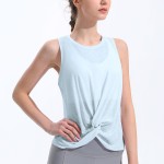 女士瑜伽短上衣工厂-修身网眼弹力面料内置文胸上衣