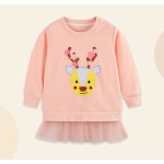 女孩连帽衫工厂-时尚印花图案针织棉圆领衬衫